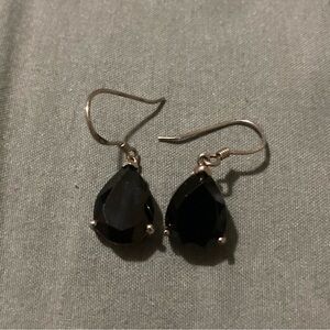 NWOT Black Onyx Drop/Dangle Earrings in Sterling Silver